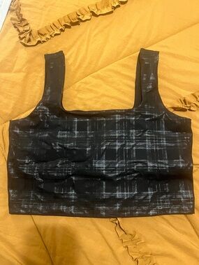 Beyond Yoga Black & White Plaid Crop Tank